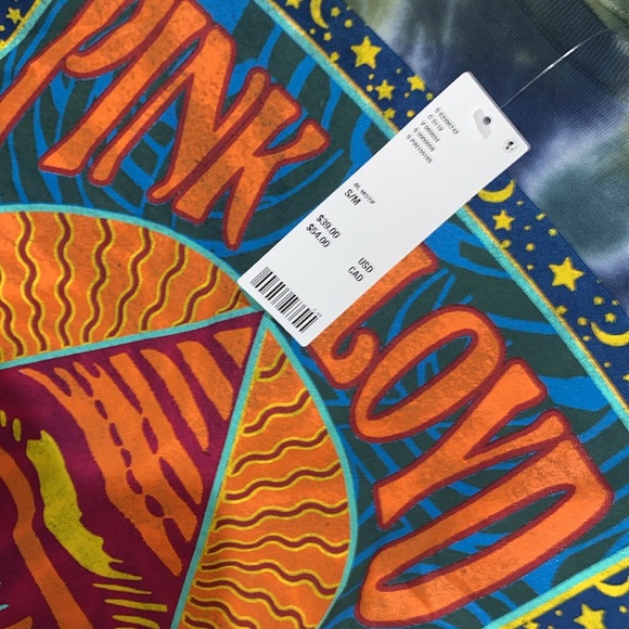 Urban Outfitters X Pink Floyd Pyramid Blue Tie Dye Oversized Band Graphic Tee - Picture 5 of 6